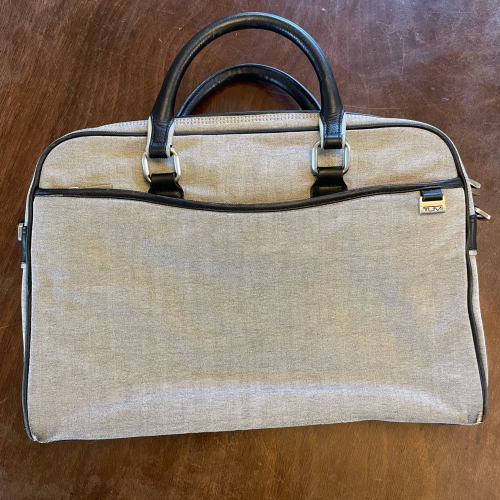 Tumi Laptop iPad Bag Briefcase Purse Tote Gray
